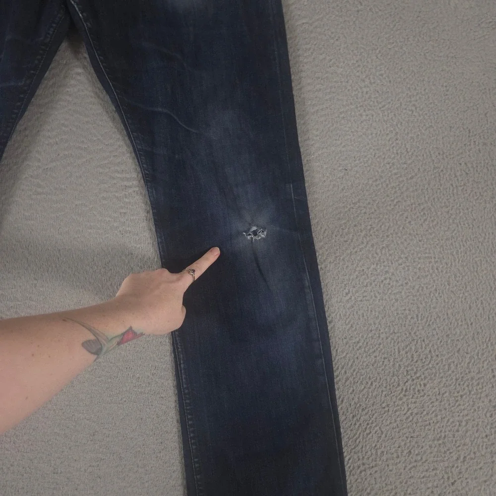 Banana Republic Jeans Mens 36x34 Blue Vintage Straight Stretch Denim Dark Wash
